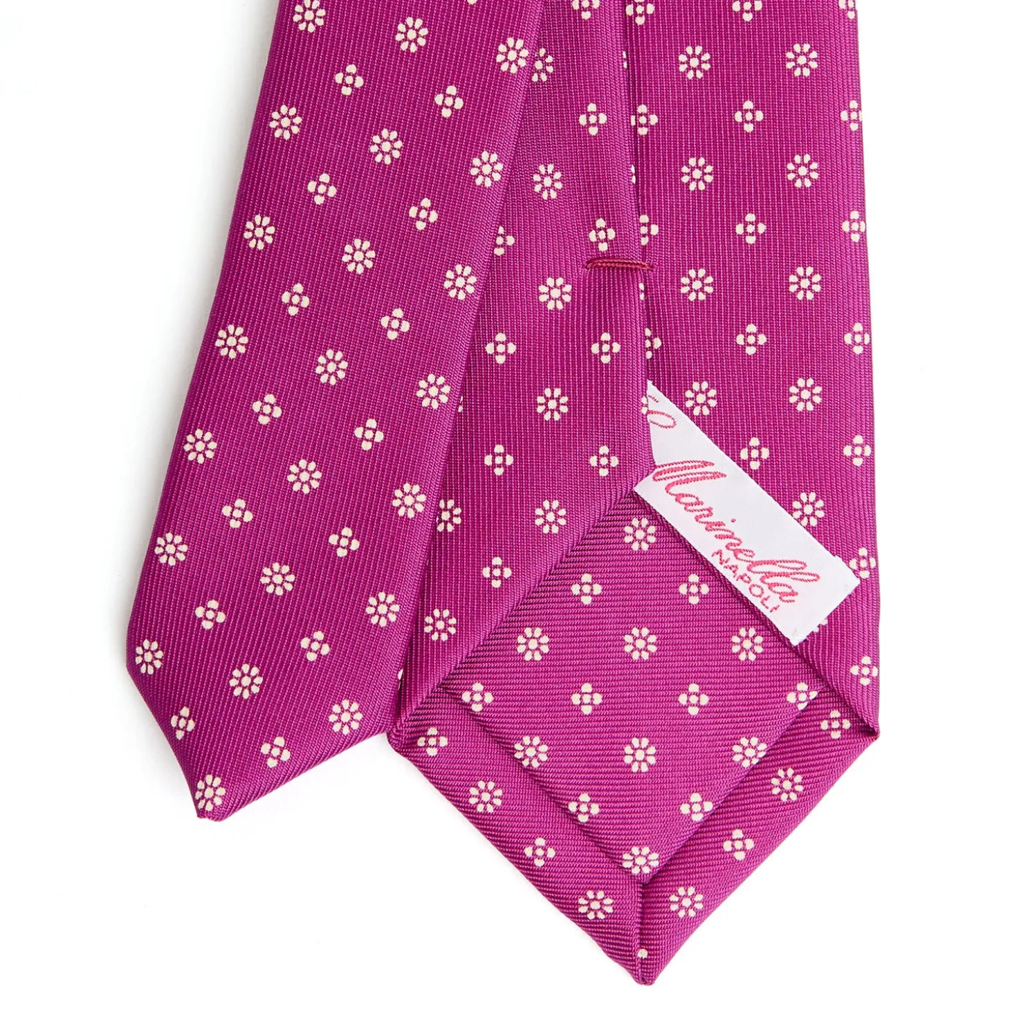 CRAVATTA DONNA CLASSICA IN SETA STAMPATA FUCSIA Microfantasia fiore