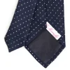 CRAVATTA DONNA IN LANA BLU SCURO Microfantasia geometrica