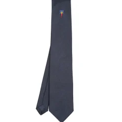 CRAVATTA IN SETA JACQUARD BLU Con cornetto sottonodo
