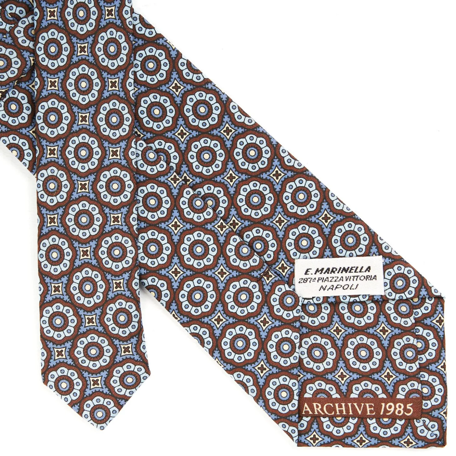 CRAVATTA IN SETA MARRONE SCURO Collezione archivio anno 1985