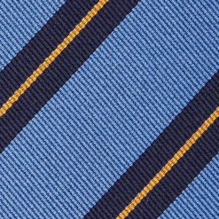 CRAVATTA REGIMENTAL IN SETA AZZURRO POLVERE Righe blu