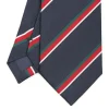 CRAVATTA REGIMENTAL IN SETA BLU SCURO Righe verdi e rosse