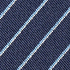 CRAVATTA RIGATA IN SETA BLU SCURO Righe azzurre