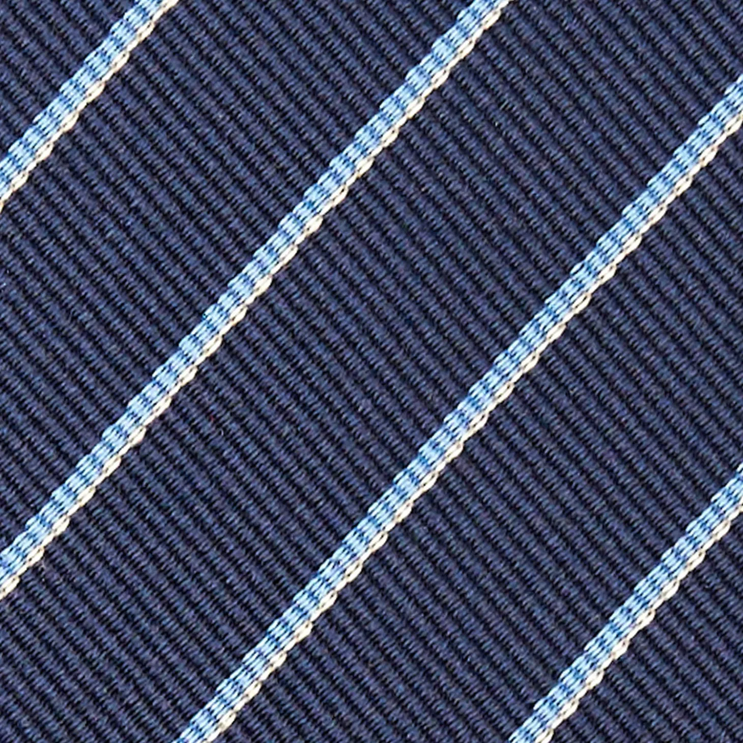 CRAVATTA RIGATA IN SETA BLU SCURO Righe azzurre