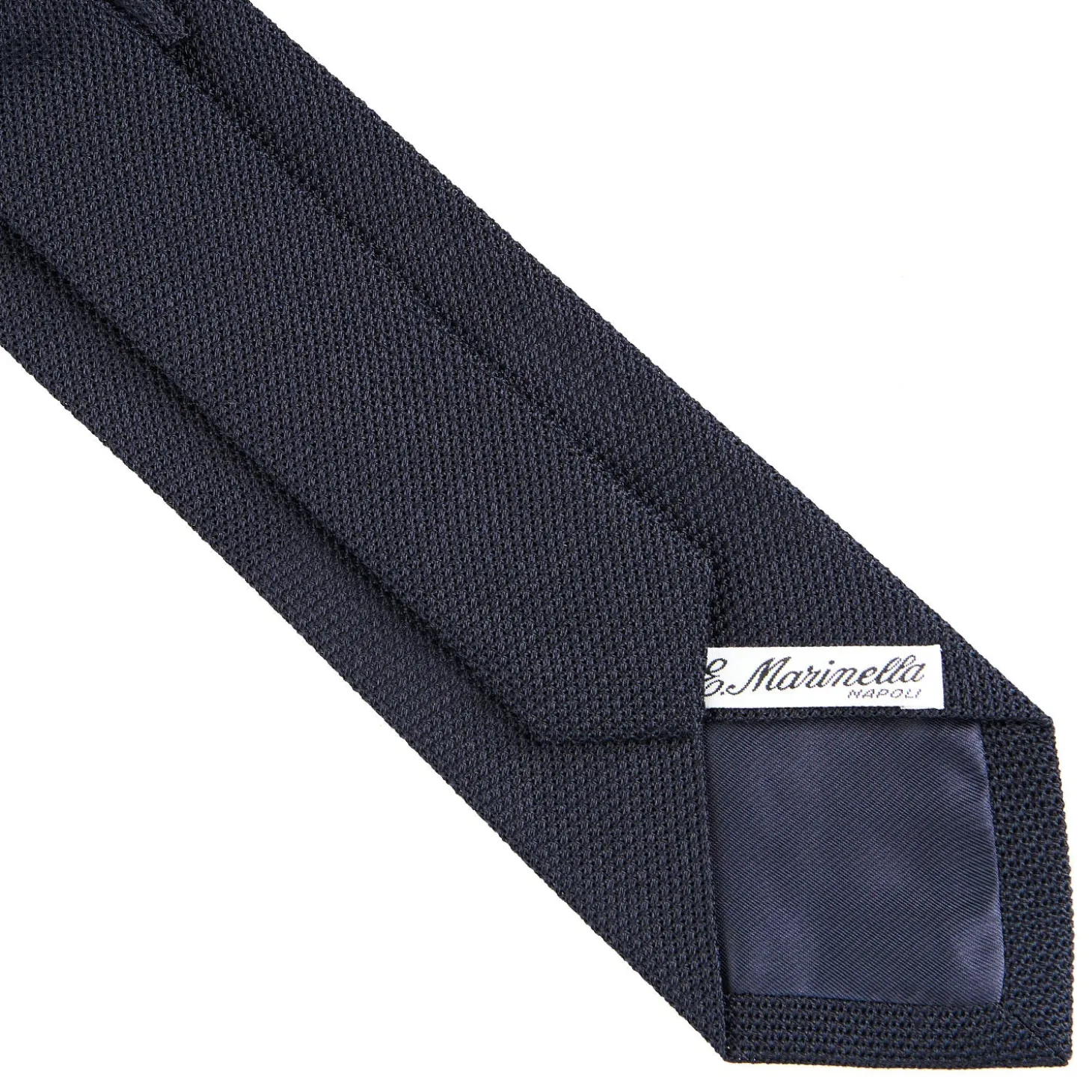 CRAVATTA SARTORIALE BLU SCURO In garza di seta