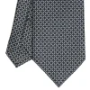 CRAVATTA SARTORIALE CLASSICA IN SETA BLU SCURO Microfantasia geometrica
