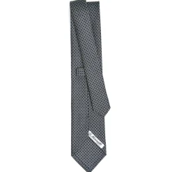 CRAVATTA SARTORIALE CLASSICA IN SETA BLU SCURO Microfantasia geometrica