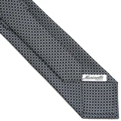 CRAVATTA SARTORIALE CLASSICA IN SETA BLU SCURO Microfantasia geometrica