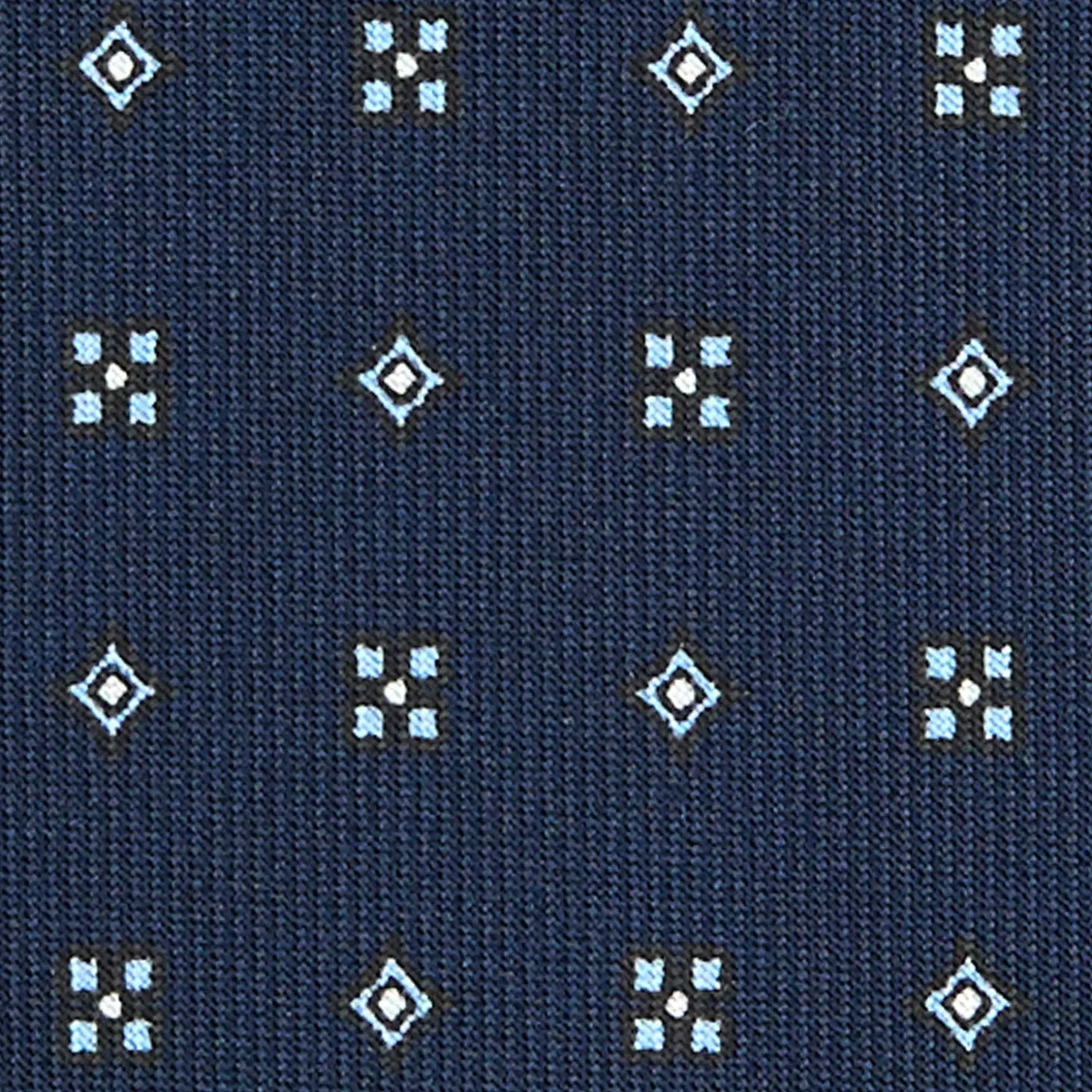CRAVATTA SARTORIALE CLASSICA IN SETA BLU SCURO Microfantasia fiore