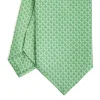 CRAVATTA SARTORIALE CLASSICA IN SETA VERDE Microfantasia m geometrica