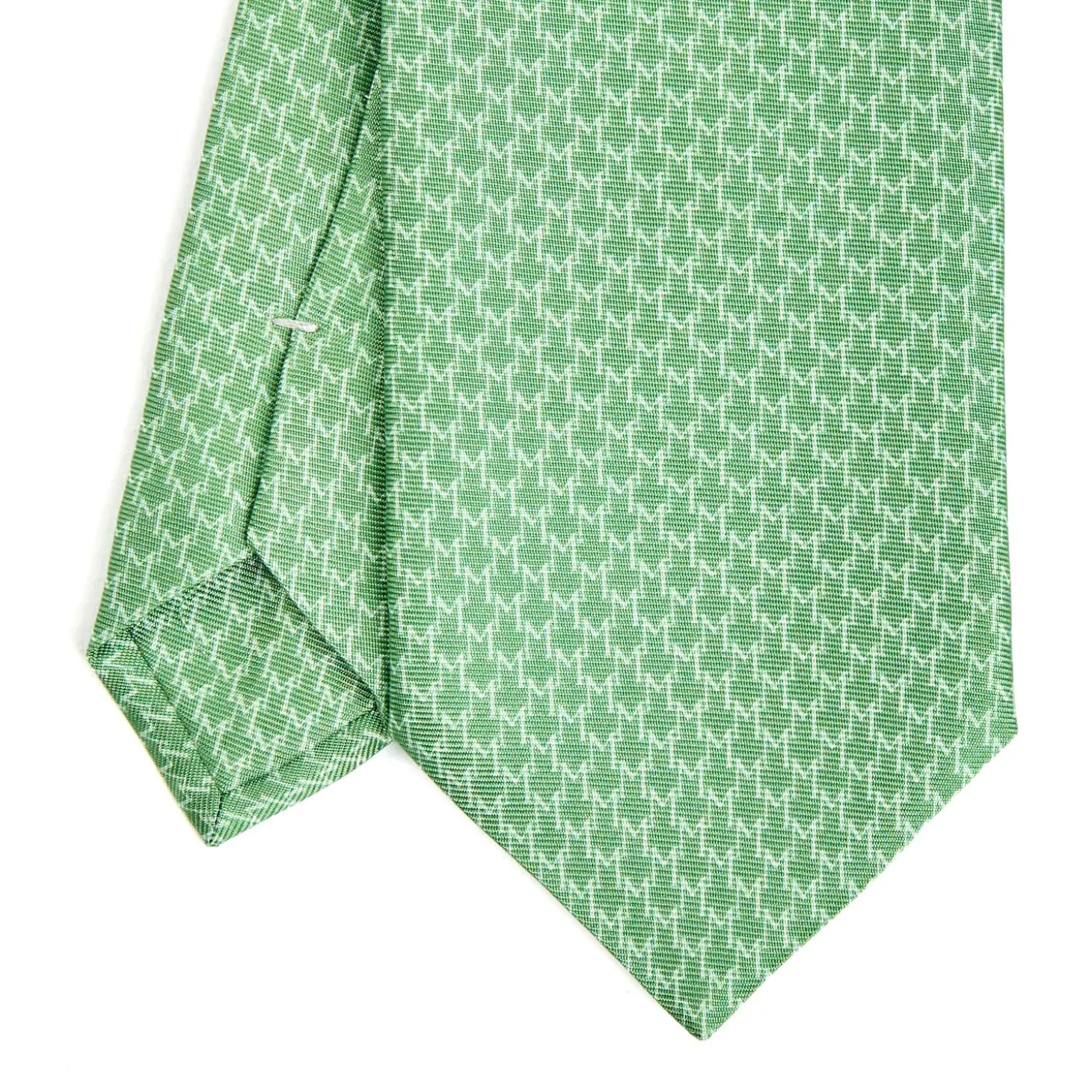 CRAVATTA SARTORIALE CLASSICA IN SETA VERDE Microfantasia m geometrica