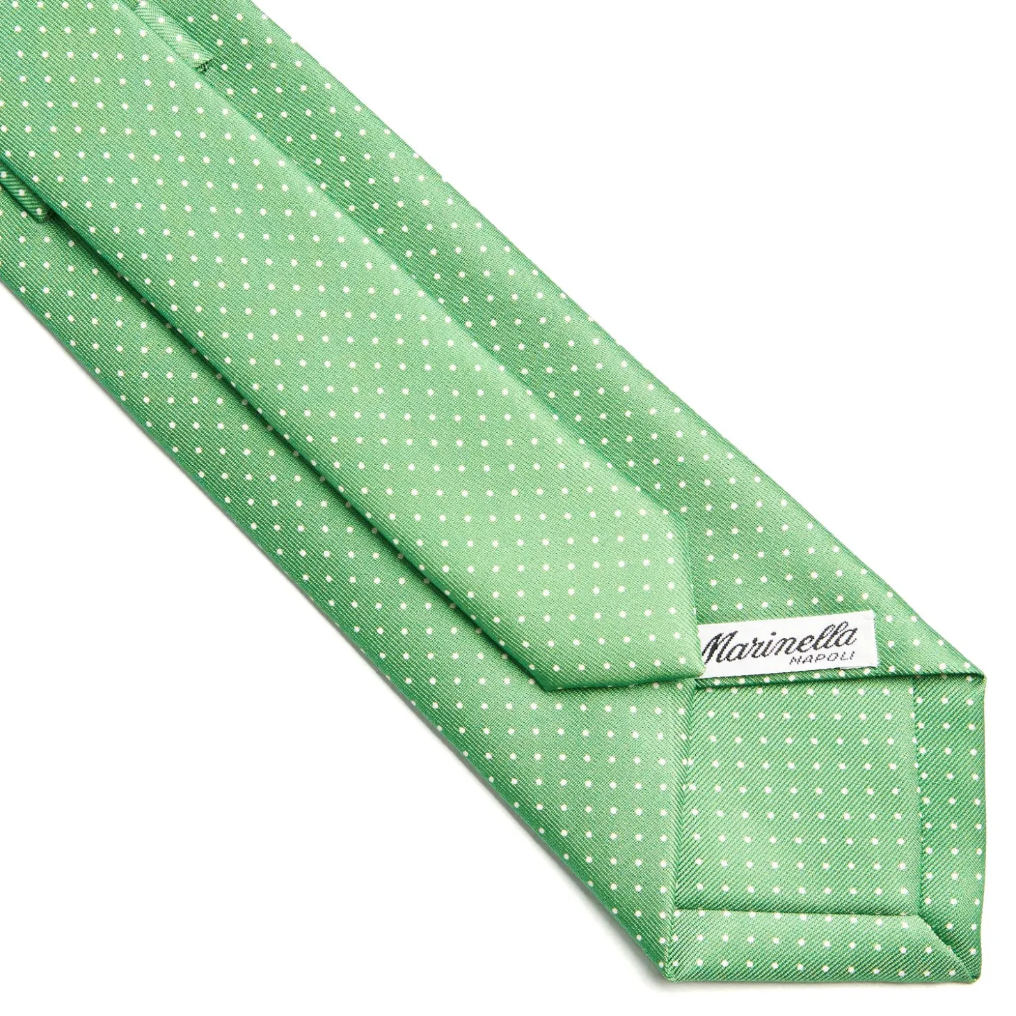 CRAVATTA SARTORIALE CLASSICA IN SETA VERDE Pois
