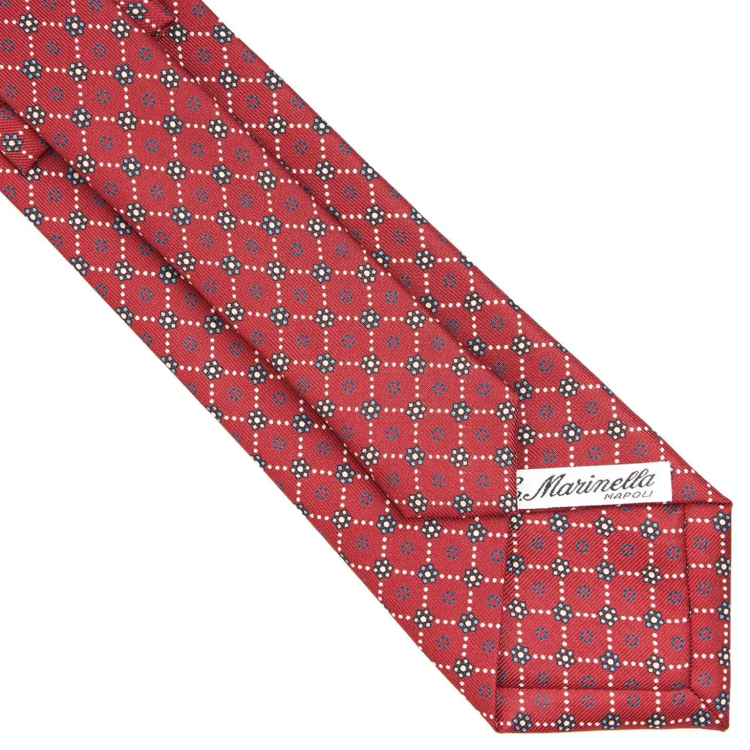 CRAVATTA SARTORIALE CLASSICA IN SETA BORDEAUX Microfantasia fiore