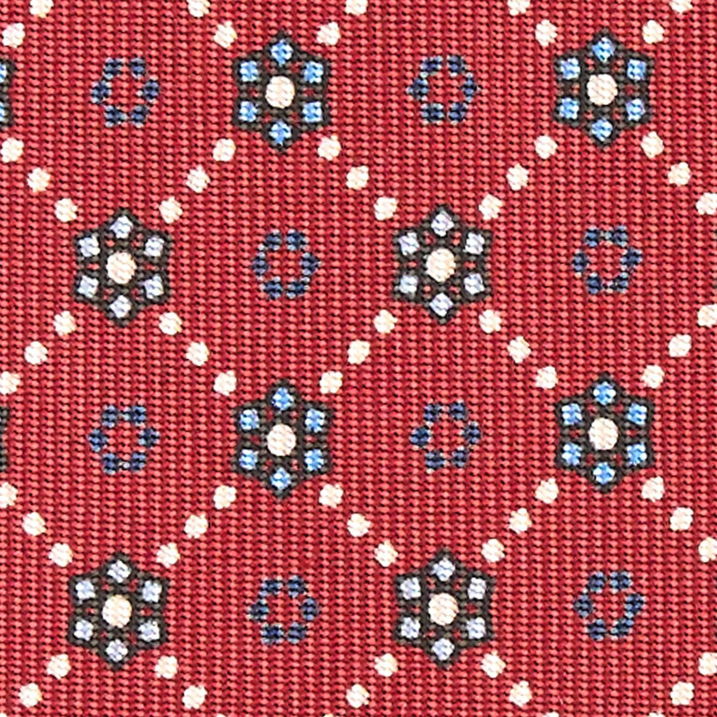CRAVATTA SARTORIALE CLASSICA IN SETA BORDEAUX Microfantasia fiore