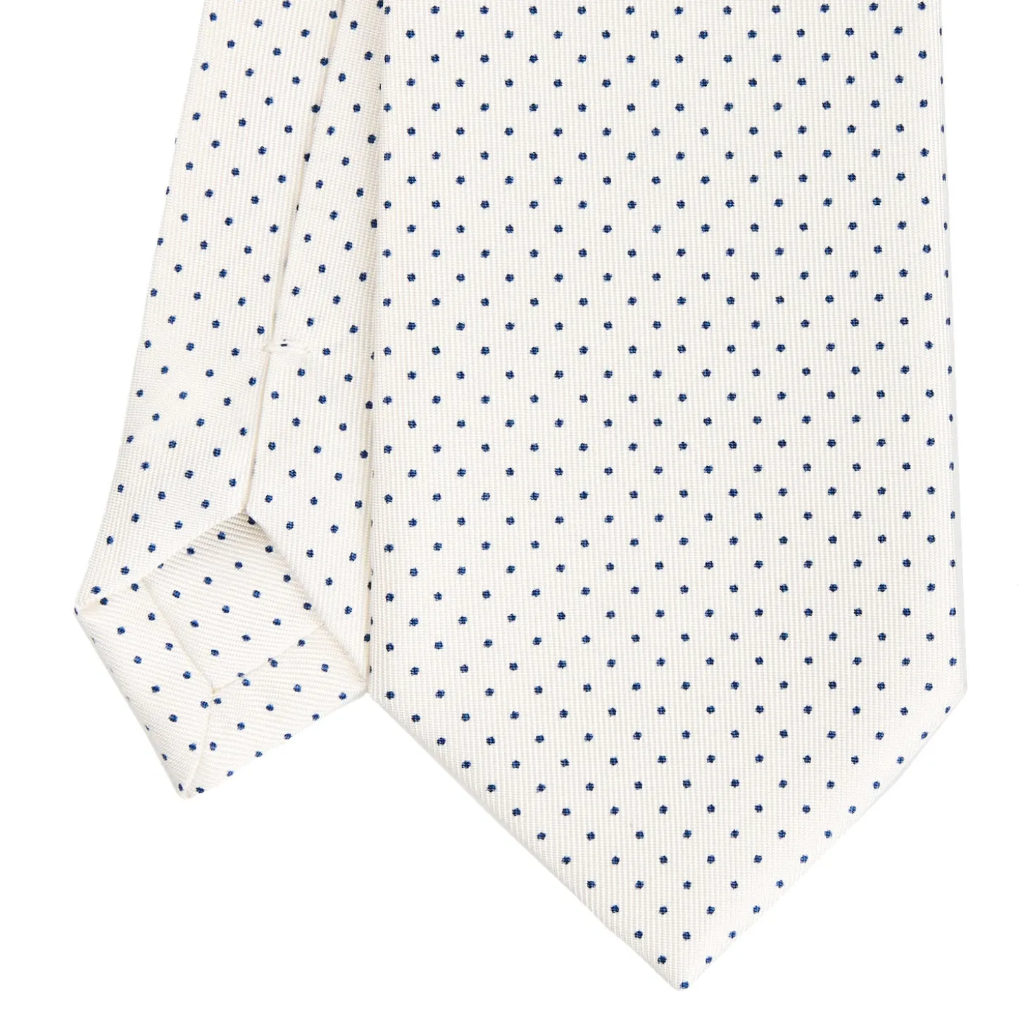 CRAVATTA SARTORIALE CLASSICA IN SETA BIANCA Pois