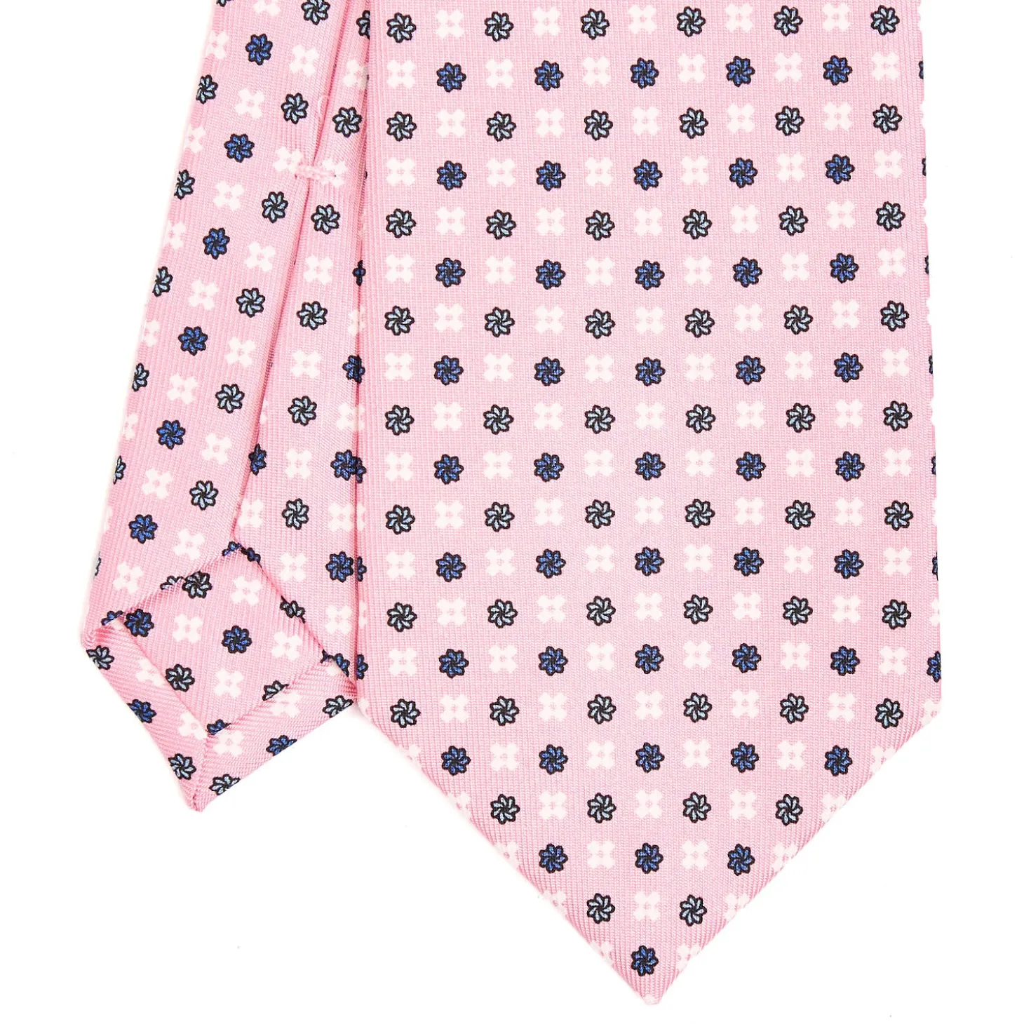 CRAVATTA SARTORIALE CLASSICA IN SETA ROSA Microfantasia fiore