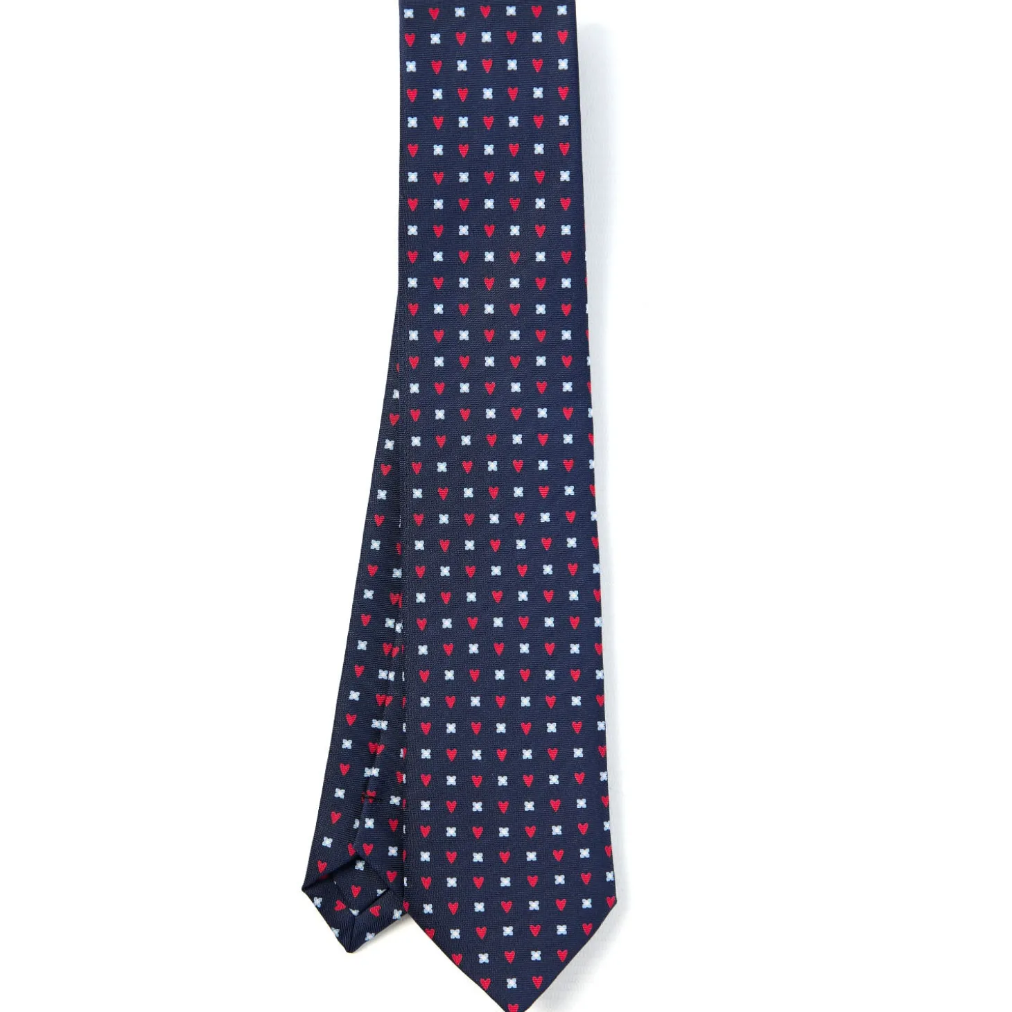 CRAVATTA SARTORIALE CLASSICA IN SETA BLU SCURO Collezione san valentino