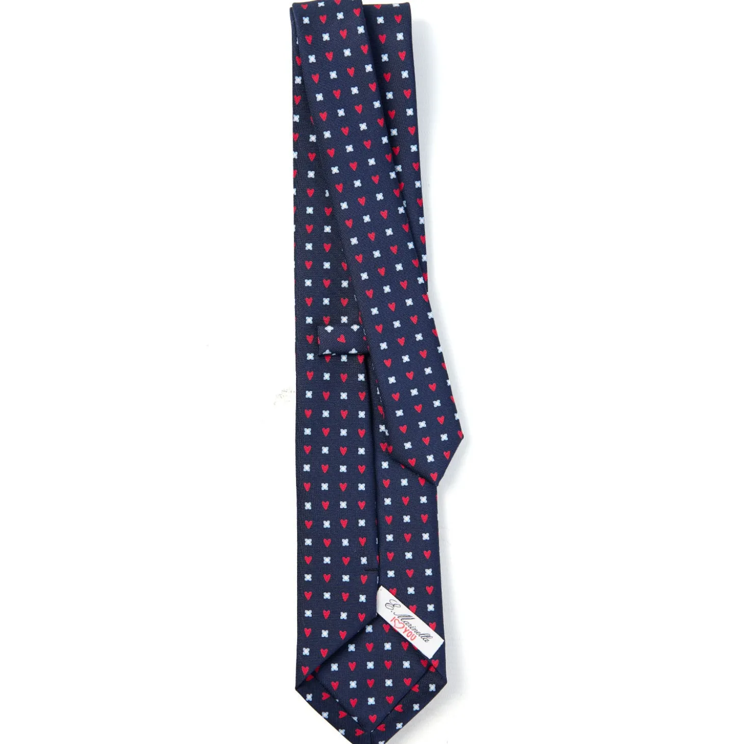 CRAVATTA SARTORIALE CLASSICA IN SETA BLU SCURO Collezione san valentino