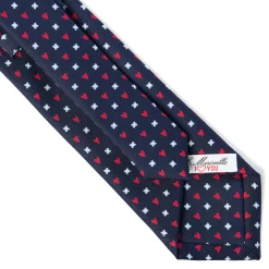 CRAVATTA SARTORIALE CLASSICA IN SETA BLU SCURO Collezione san valentino