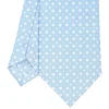 CRAVATTA SARTORIALE CLASSICA IN SETA AZZURRO Microfantasia fiore
