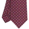 CRAVATTA SARTORIALE CLASSICA IN SETA BORDEAUX Microfantasia fiore