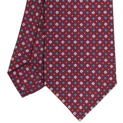 CRAVATTA SARTORIALE CLASSICA IN SETA BORDEAUX Microfantasia fiore