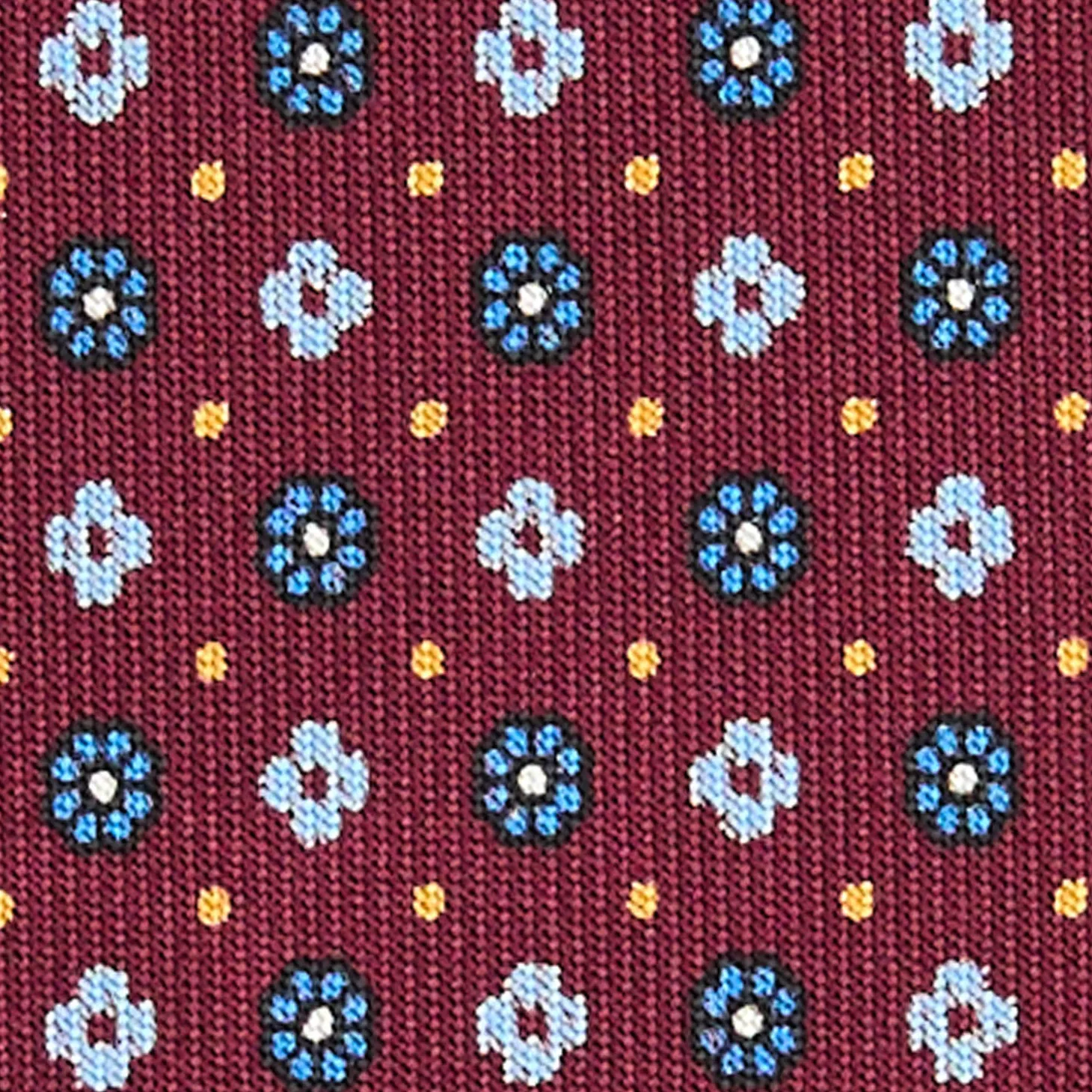 CRAVATTA SARTORIALE CLASSICA IN SETA BORDEAUX Microfantasia fiore
