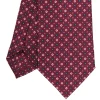CRAVATTA SARTORIALE CLASSICA IN SETA BORDEAUX Microfantasia fiore