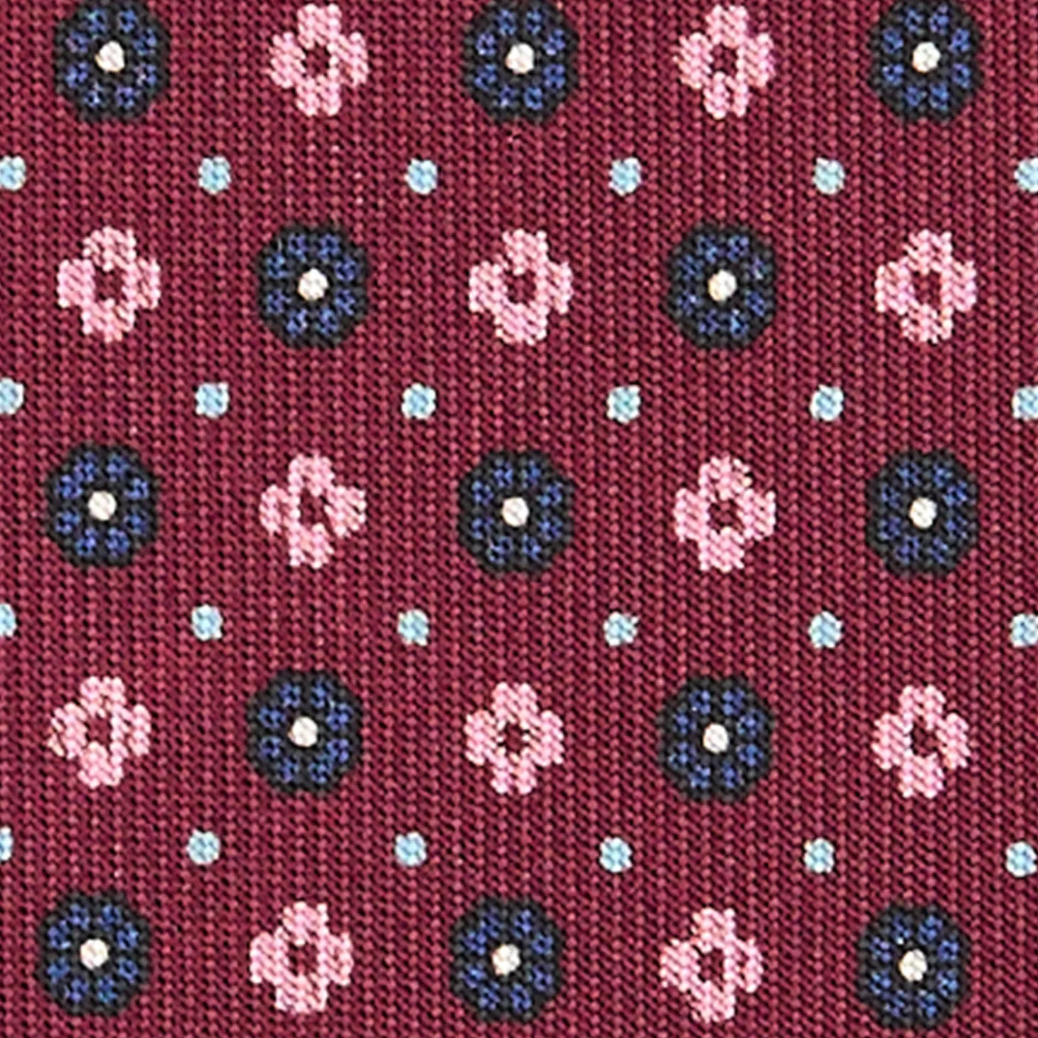 CRAVATTA SARTORIALE CLASSICA IN SETA BORDEAUX Microfantasia fiore