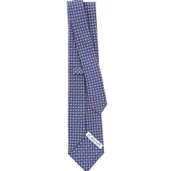 CRAVATTA SARTORIALE CLASSICA IN SETA BLU Microfantasia fiore