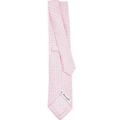 CRAVATTA SARTORIALE CLASSICA IN SETA ROSA Microfantasia fiore