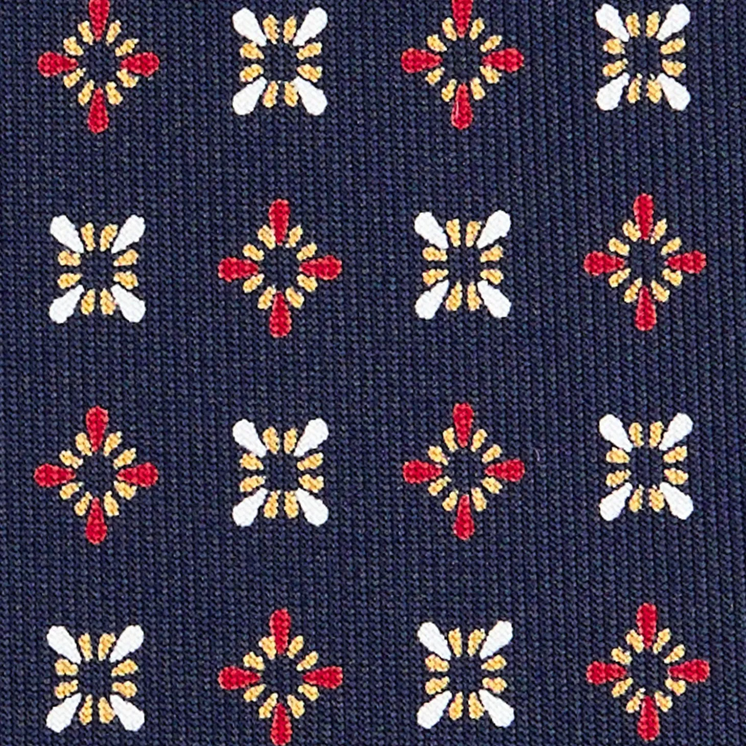 CRAVATTA SARTORIALE CLASSICA IN SETA BLU SCURO Microfantasia fiore