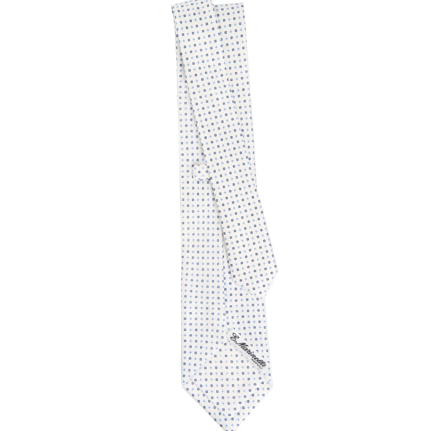 CRAVATTA SARTORIALE CLASSICA IN SETA BIANCO Microfantasia fiore