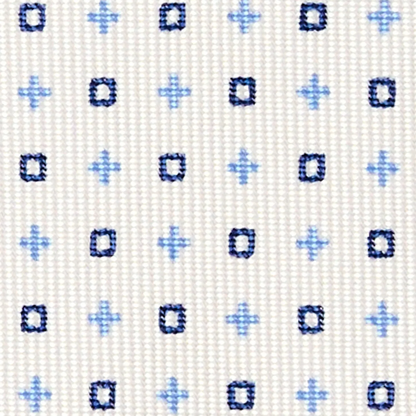 CRAVATTA SARTORIALE CLASSICA IN SETA BIANCO Microfantasia fiore