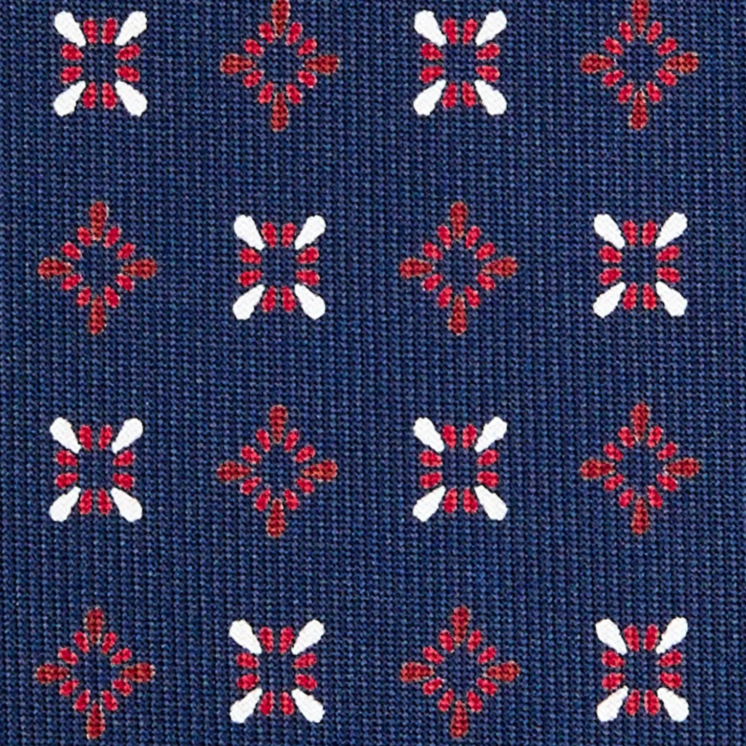 CRAVATTA SARTORIALE CLASSICA IN SETA BLU SCURO Microfantasia fiore