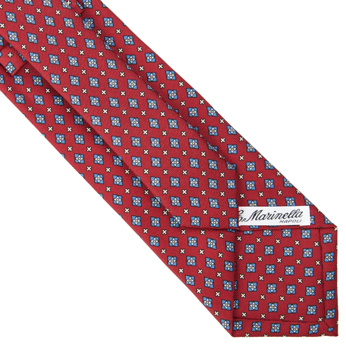 CRAVATTA SARTORIALE CLASSICA IN SETA BORDEAUX Microfantasia fiore