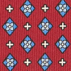 CRAVATTA SARTORIALE CLASSICA IN SETA BORDEAUX Microfantasia fiore
