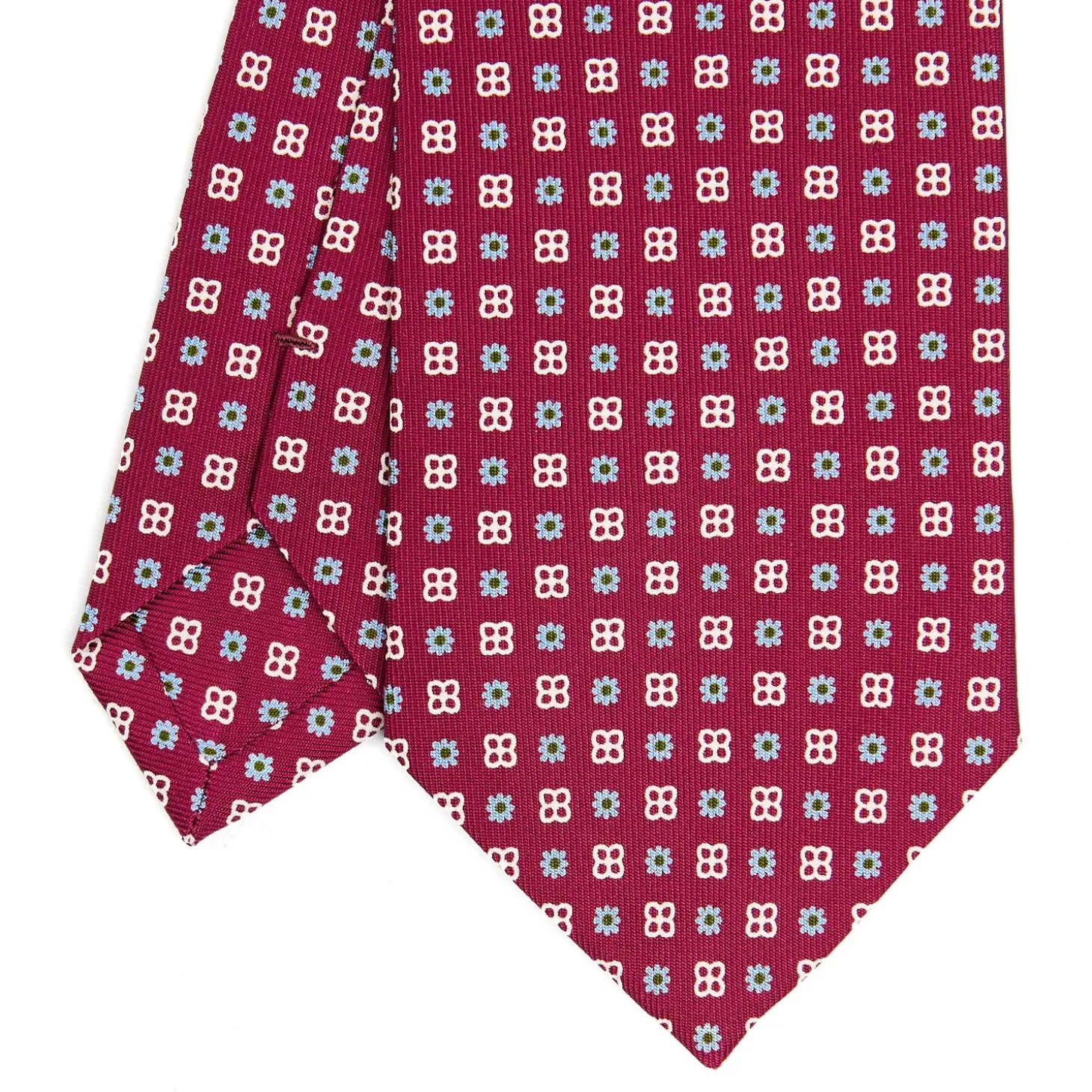 CRAVATTA SARTORIALE CLASSICA IN SETA FUCSIA Microfantasia fiore