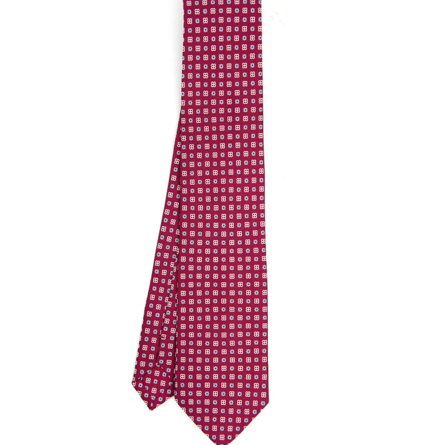 CRAVATTA SARTORIALE CLASSICA IN SETA FUCSIA Microfantasia fiore