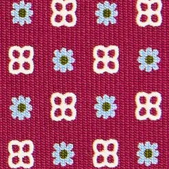 CRAVATTA SARTORIALE CLASSICA IN SETA FUCSIA Microfantasia fiore