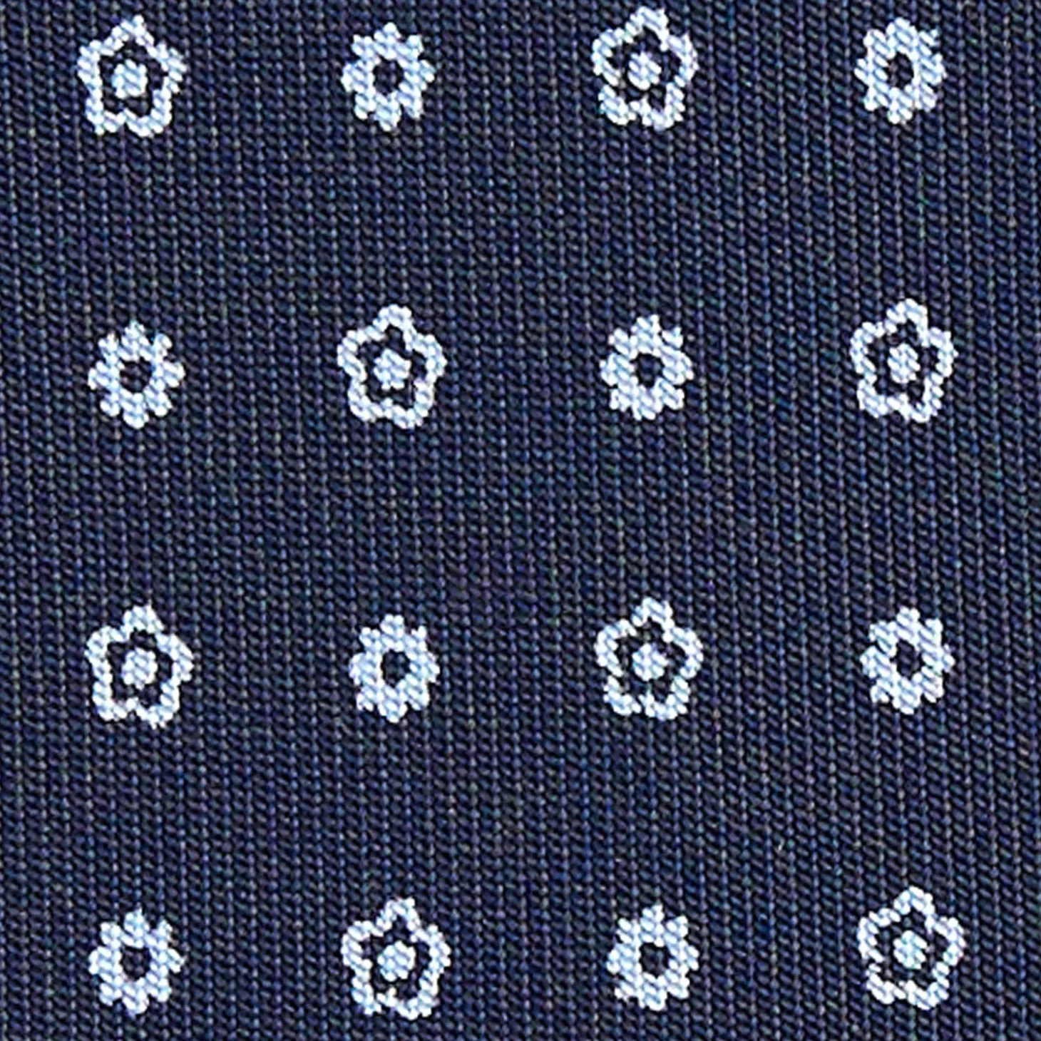 CRAVATTA SARTORIALE CLASSICA IN SETA BLU SCURO Microfantasia fiore