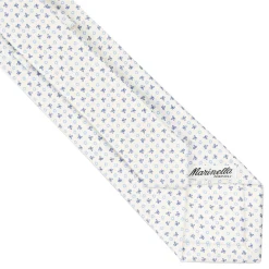 CRAVATTA SARTORIALE CLASSICA IN SETA BIANCA Microfantasia fiore