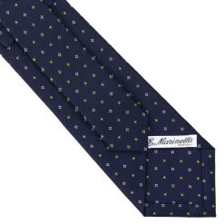 CRAVATTA SARTORIALE CLASSICA IN SETA BLU SCURO Microfantasia fiore