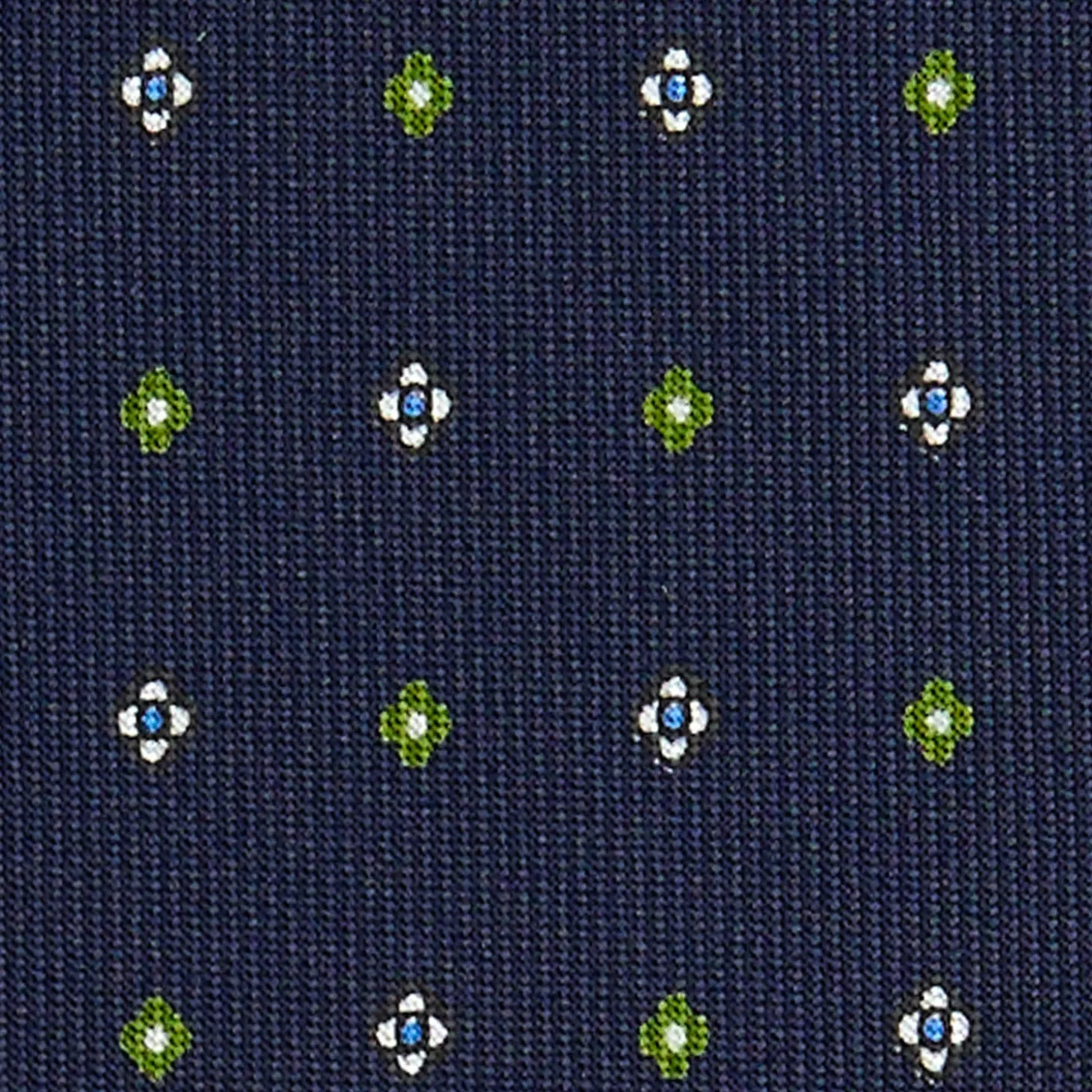 CRAVATTA SARTORIALE CLASSICA IN SETA BLU SCURO Microfantasia fiore