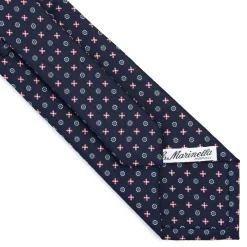 CRAVATTA SARTORIALE CLASSICA IN SETA BLU SCURO Microfantasia fiore