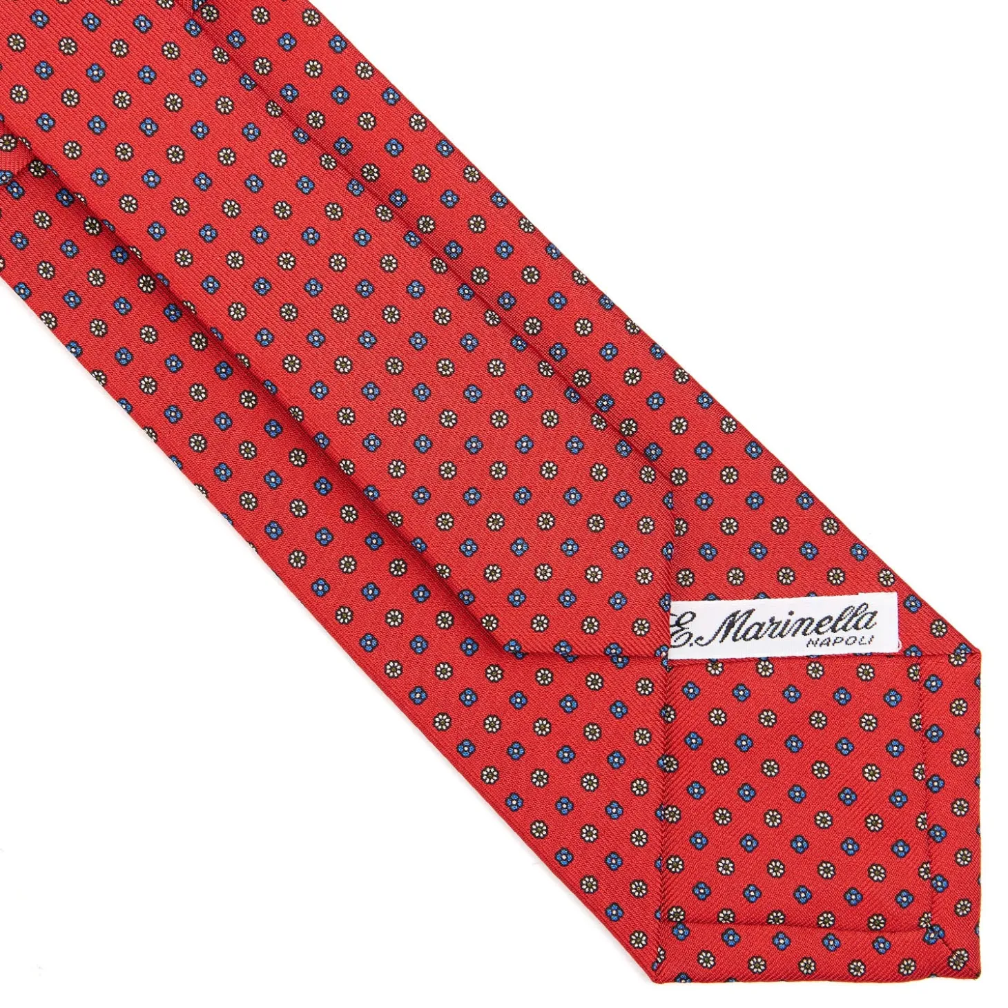 CRAVATTA SARTORIALE CLASSICA IN SETA ROSSA Microfantasia fiore