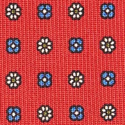 CRAVATTA SARTORIALE CLASSICA IN SETA ROSSA Microfantasia fiore
