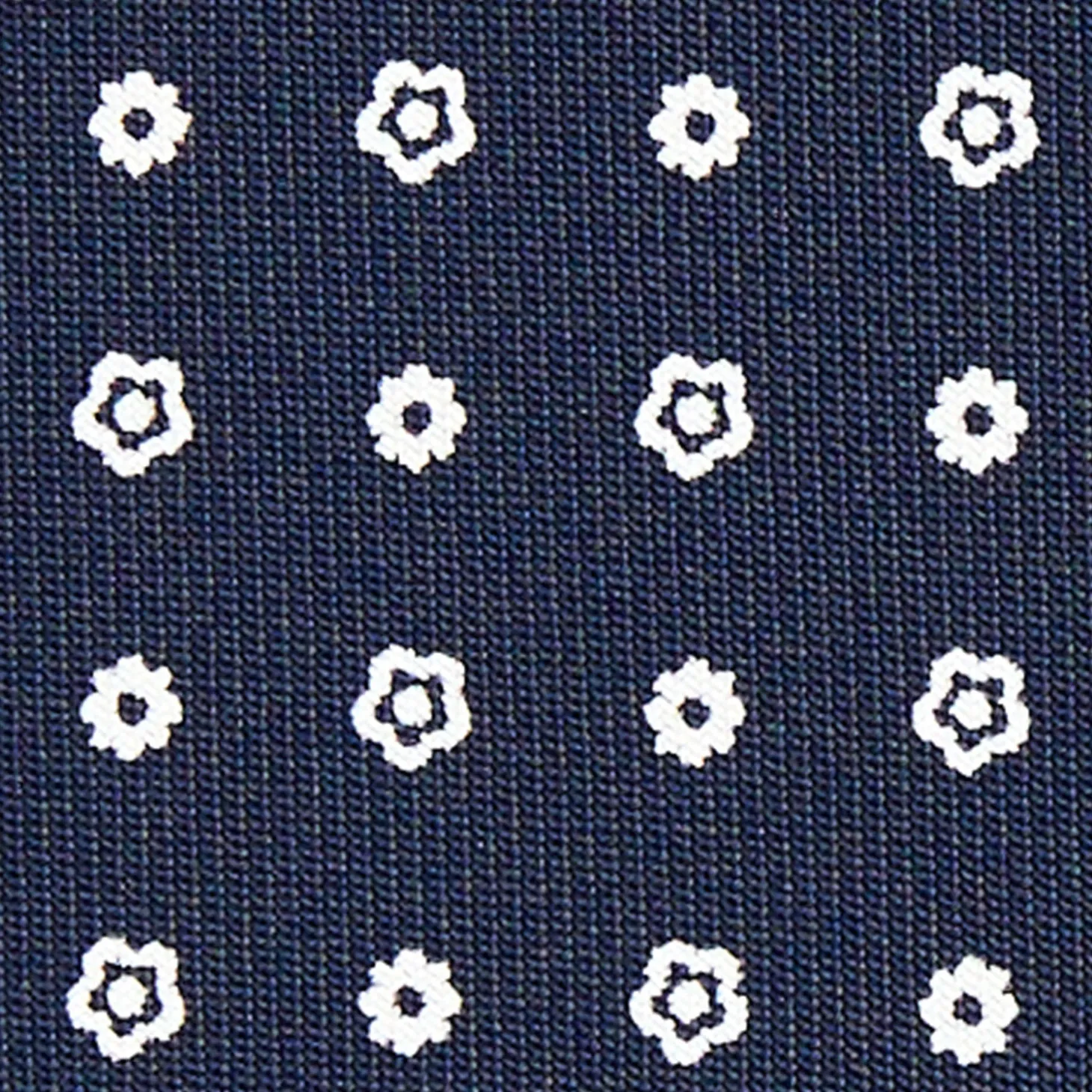 CRAVATTA SARTORIALE CLASSICA IN SETA BLU SCURO Microfantasia fiore