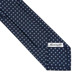 CRAVATTA SARTORIALE CLASSICA IN SETA BLU SCURO Microfantasia fiore