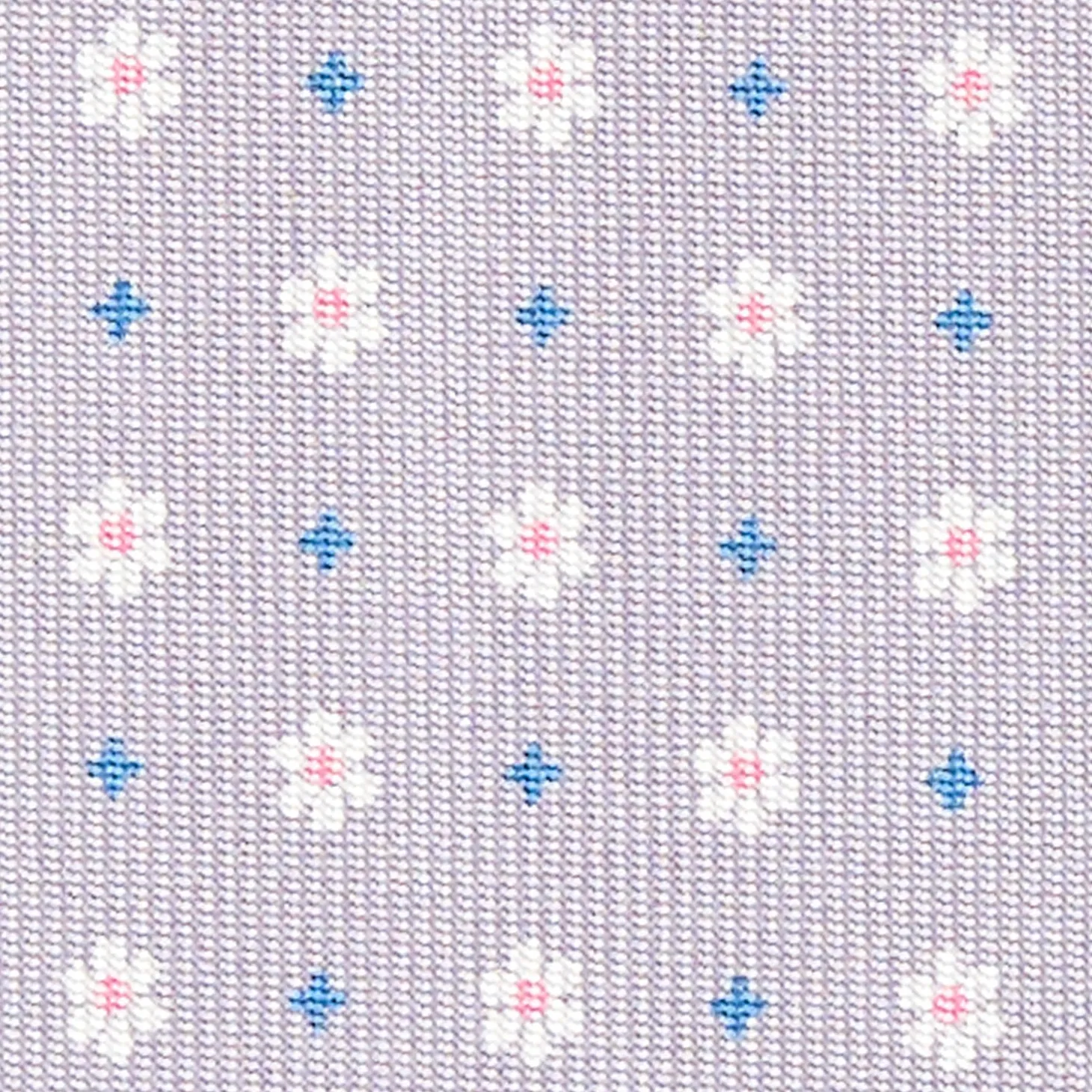 CRAVATTA SARTORIALE CLASSICA IN SETA GRIGIO CHIARO Microfantasia fiore
